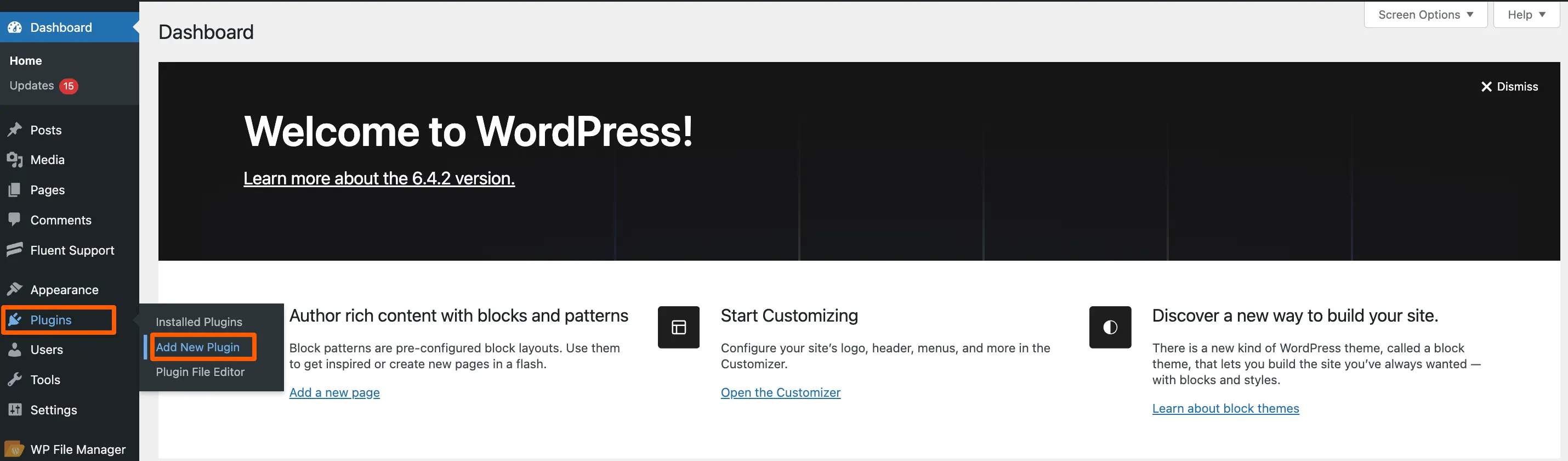 Add new Plugin from WordPress Dashboard