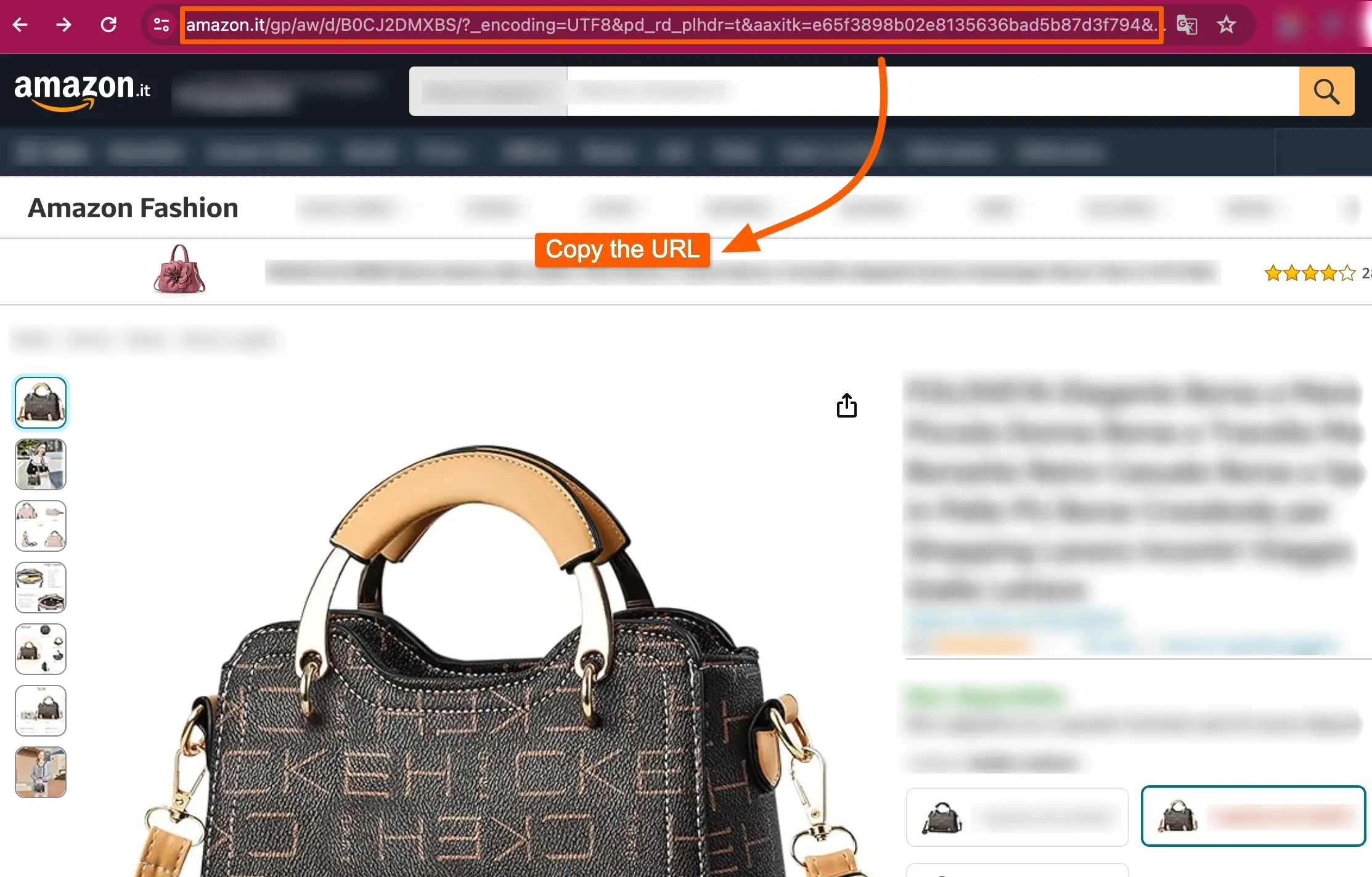 Copy Amazon Product URL